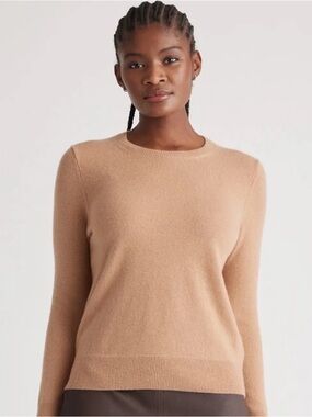 Quince Cashmere Crewneck Sweater Camel Tan Size Medium